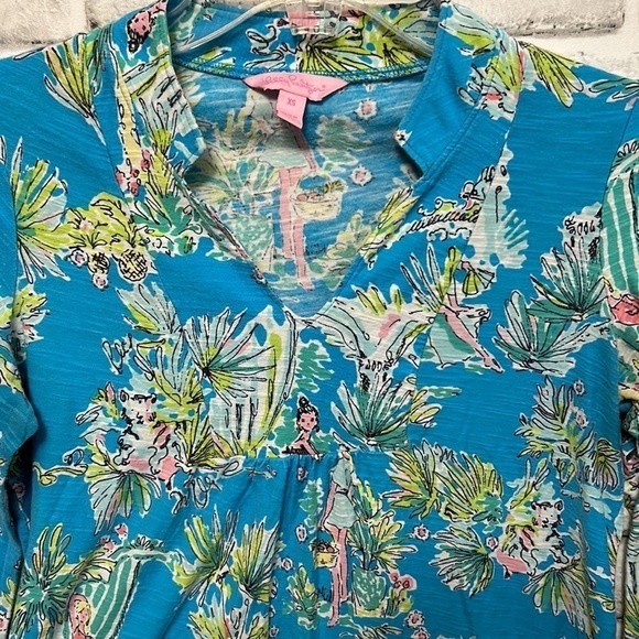 LILLY PULITZER JUNGLE GLAM TOILE MANDY V-Neck Top, Size XS - Picture 3 of 8
